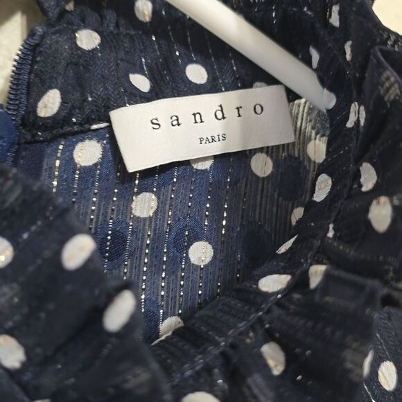 Sandro Pearl Crystal Polka Dot Mini Dress Size small (missing) - Picture 5 of 13